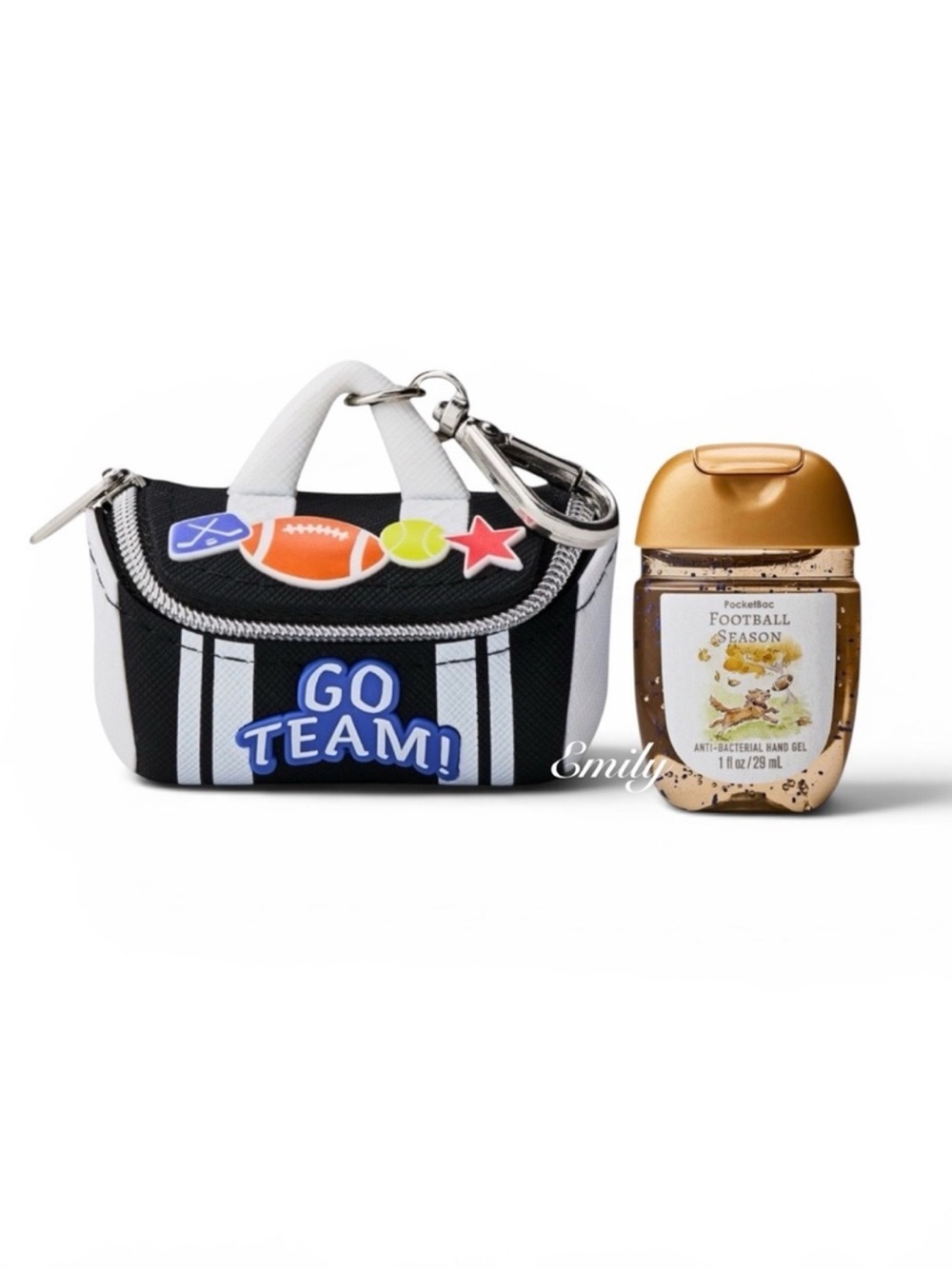 2-Pc Bath & Body Works GAME DAY DUFFLE BAG PocketBac Holder Football Season Set